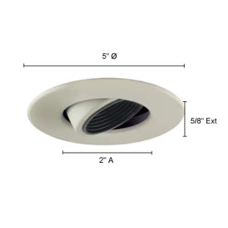 Jesco Low Voltage Adjustable Gimbal Ring Trim with Step Baffle- White Baffle- White Trim TM426WHWH